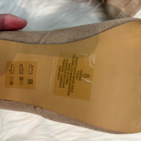Express Women's Tan Faux Suede Block Heeled Ankle Sock Bootie Boho Boots size 8 - Picture 5 of 16